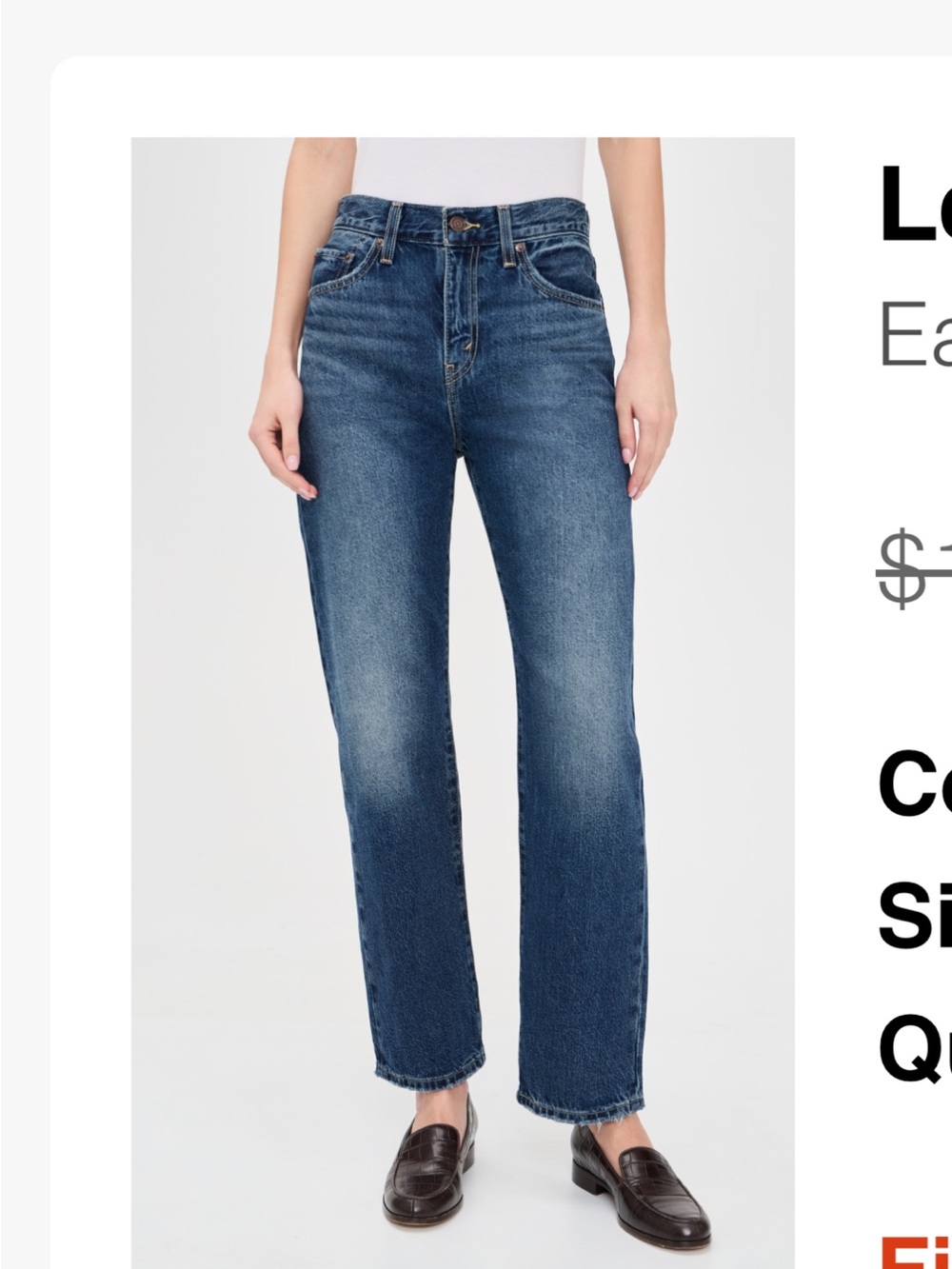 Levi's High-Rise Straight Jeans — Easy Dad style NWT